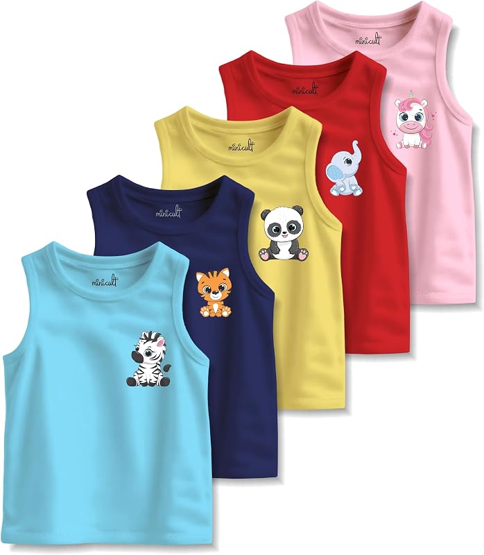 Minicult Basics Cotton Baby Vests In Solid Colors