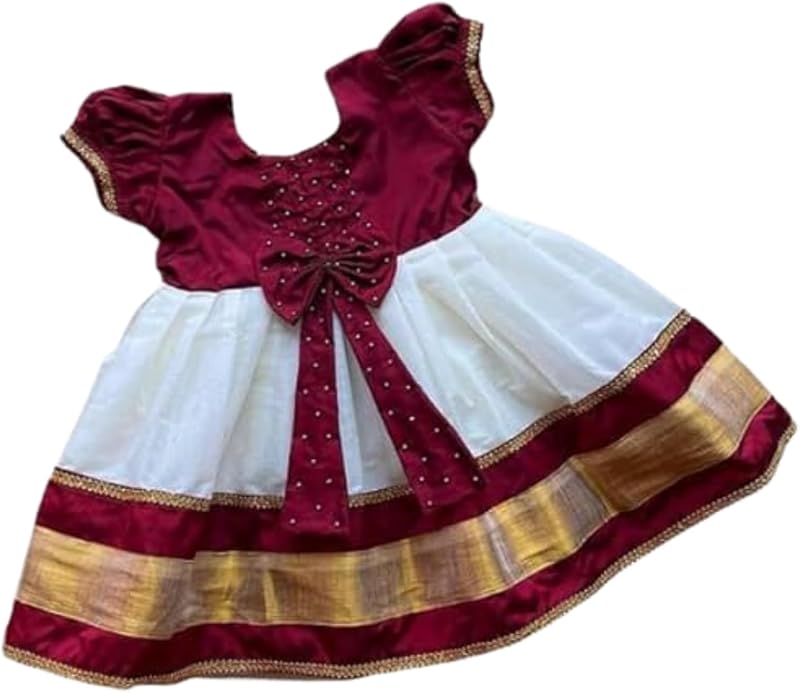 Angel F Studio Baby Girls Cotton Silk Fit And Flare