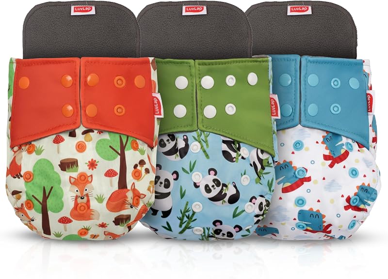 Luvlap Reusable Baby Cloth Diapers Combo Pack Of 5