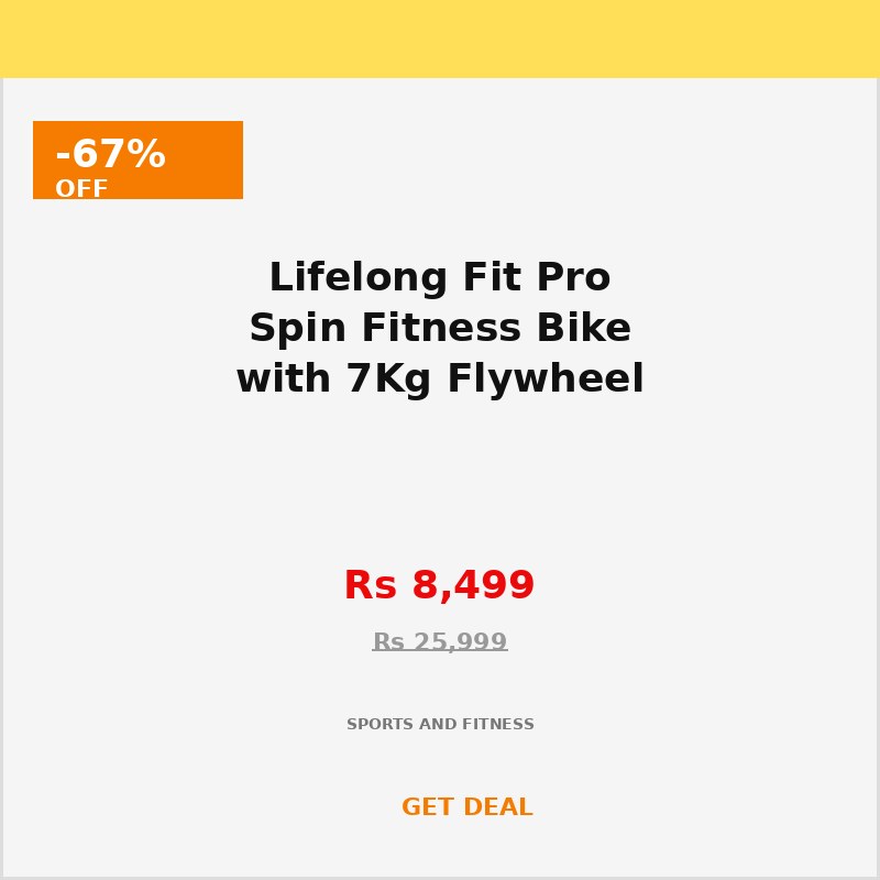 Lifelong Fit Pro Spin Fitness Bike with 7Kg Flywheel