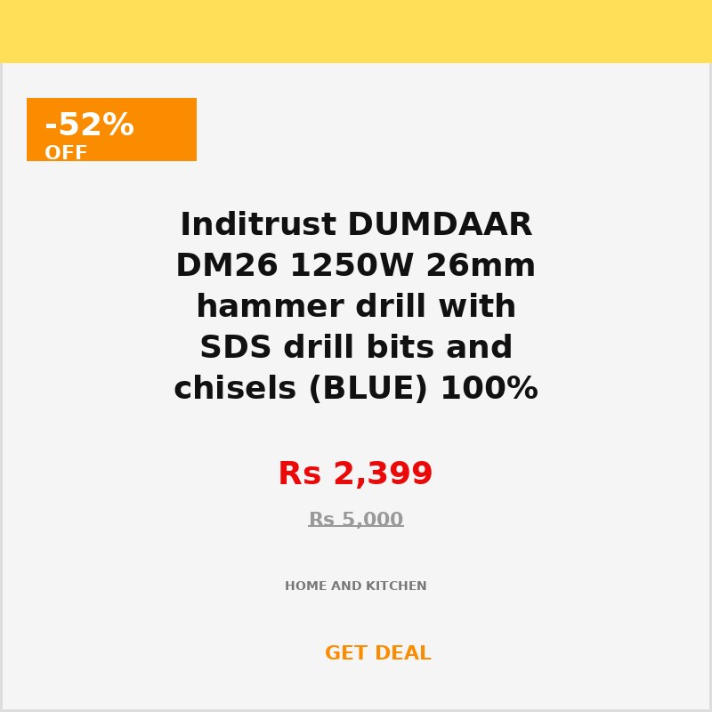 Inditrust DUMDAAR DM26 1250W 26mm hammer drill with SDS drill bits and chisels (BLUE) 100% Copper Winding